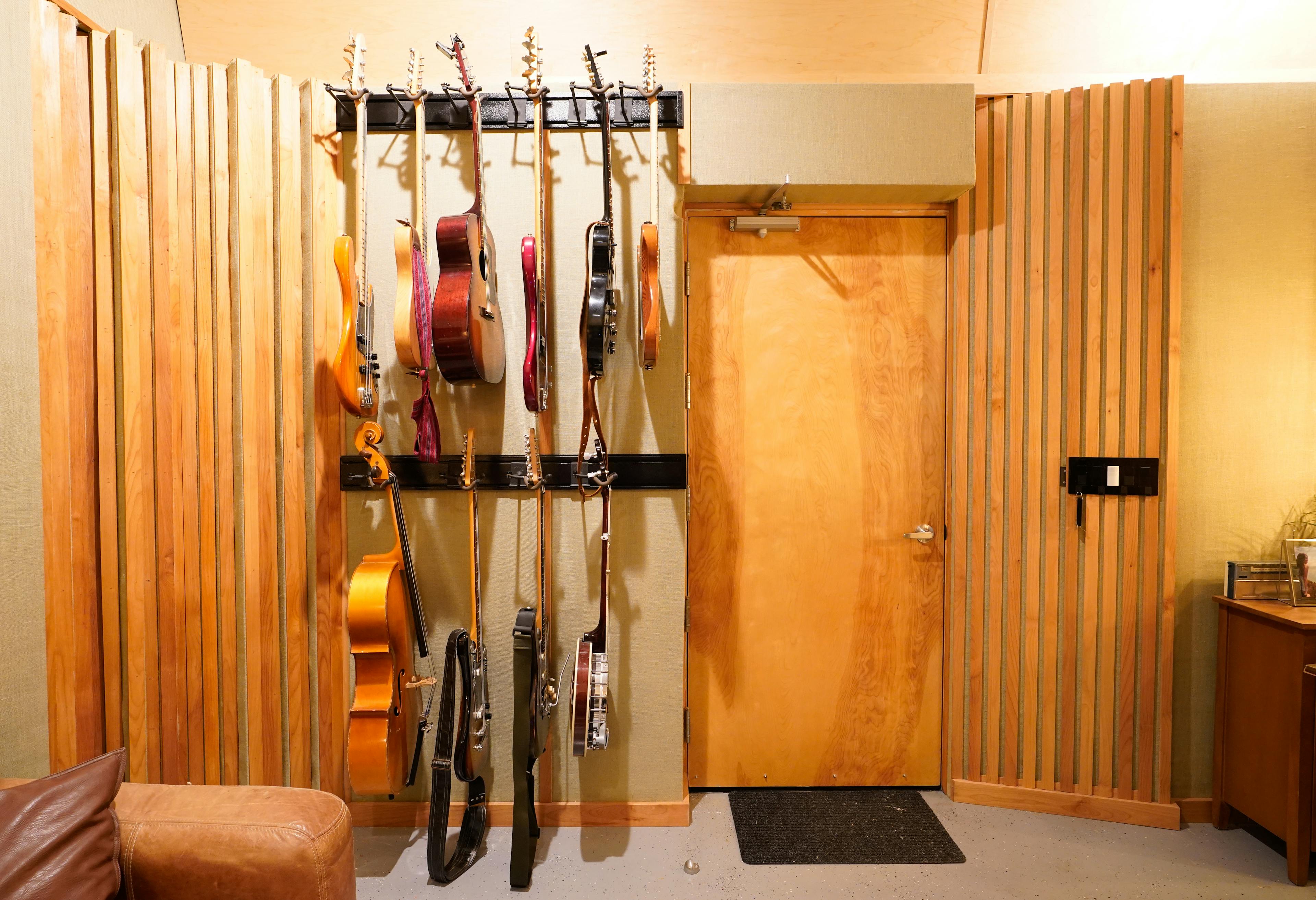 Guitars in Dryw's studio